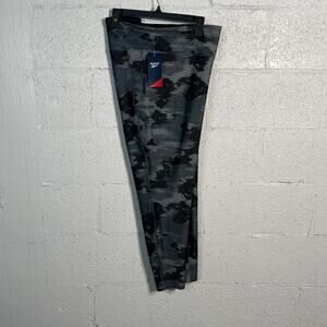 Reebok Plus Size Workout Ready Camo-Print Leggings black/gray 4x